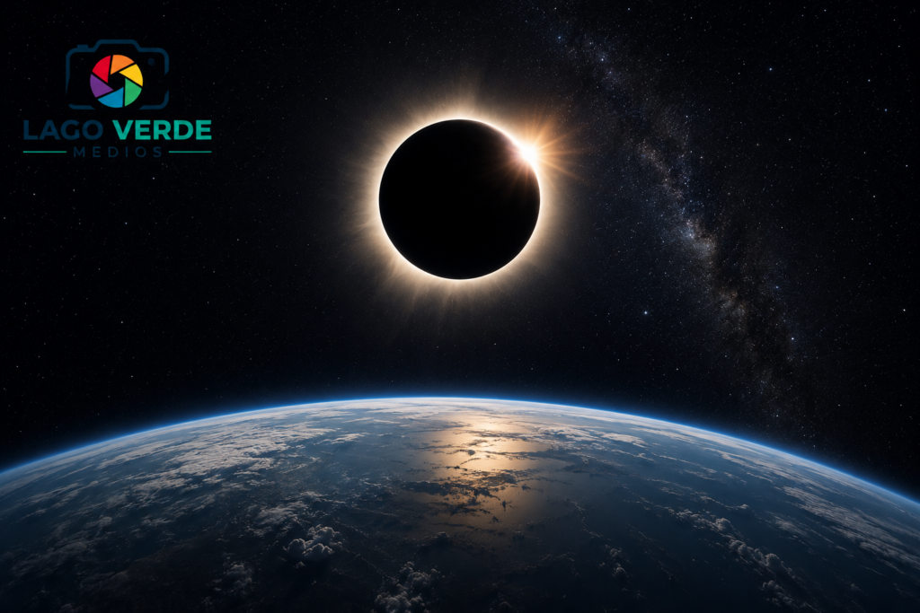 Eclipse solar total del 12 de agosto de 2026: el cielo se oscurece en el hemisferio norte y la corona del Sol queda al descubierto