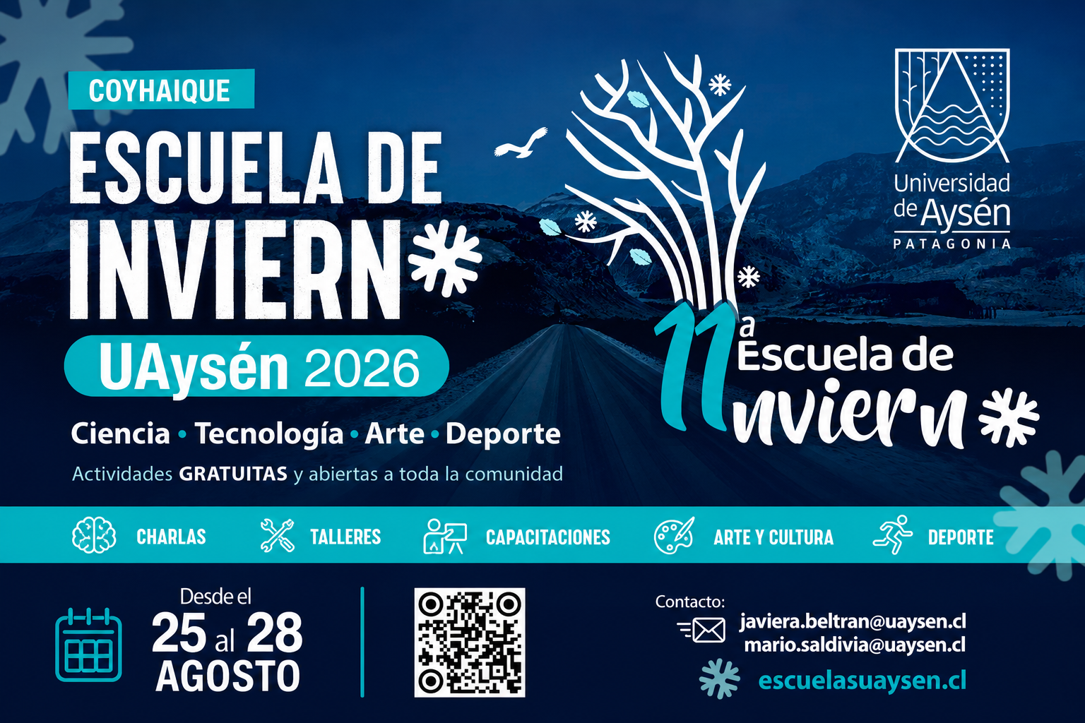 Escuela de Invierno UAysén 2026 ofrecerá talleres, charlas y capacitaciones gratuitas para la comunidad